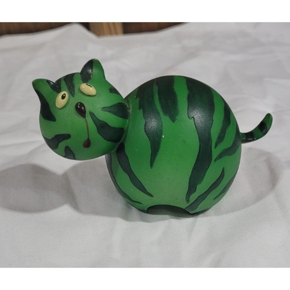 Enesco Home Grown Collection Watermelon Cat Figurine 2007 #4008116